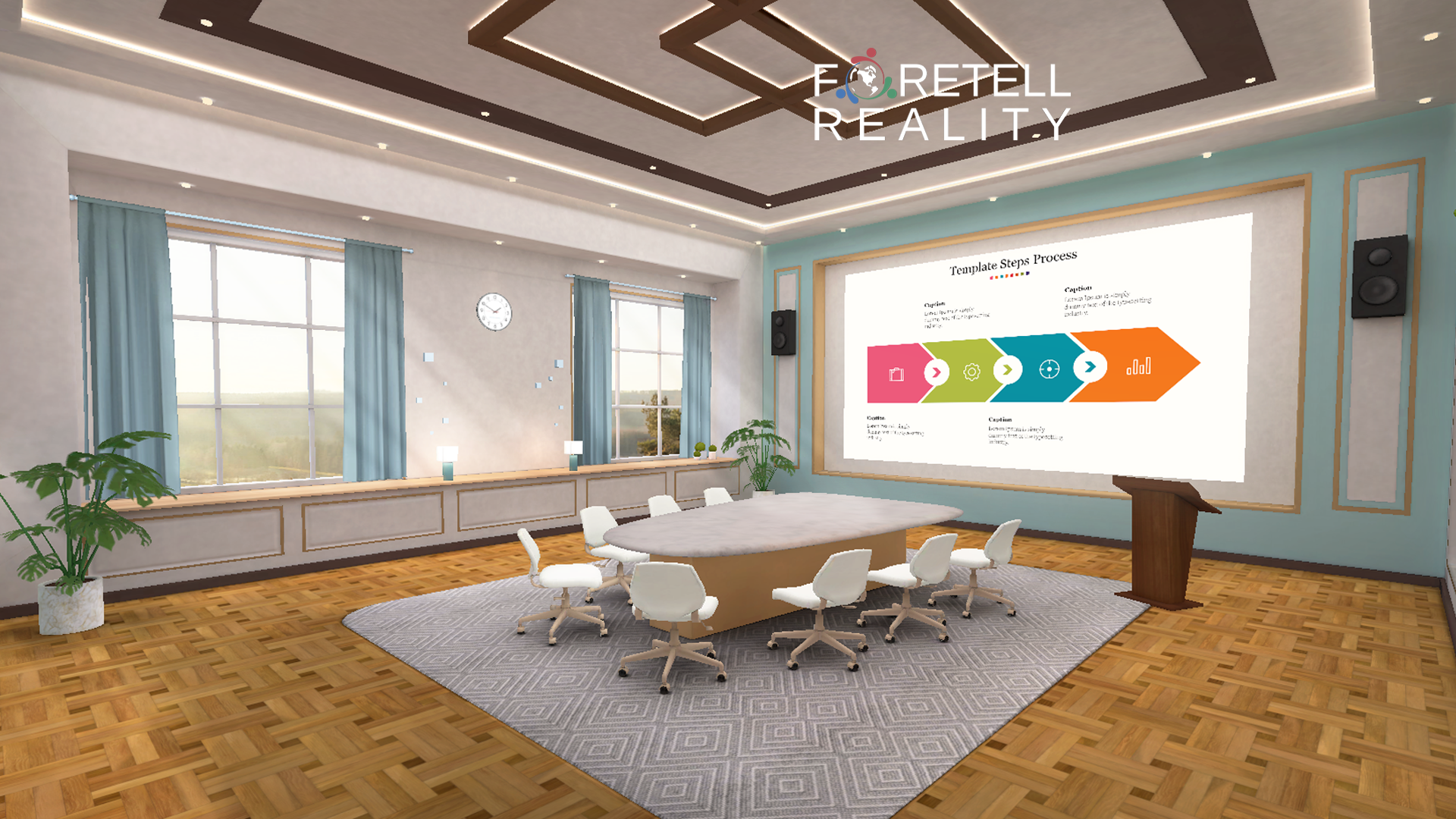 Board room in virtual reality